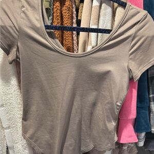 Women's Tan Bodysuit Top